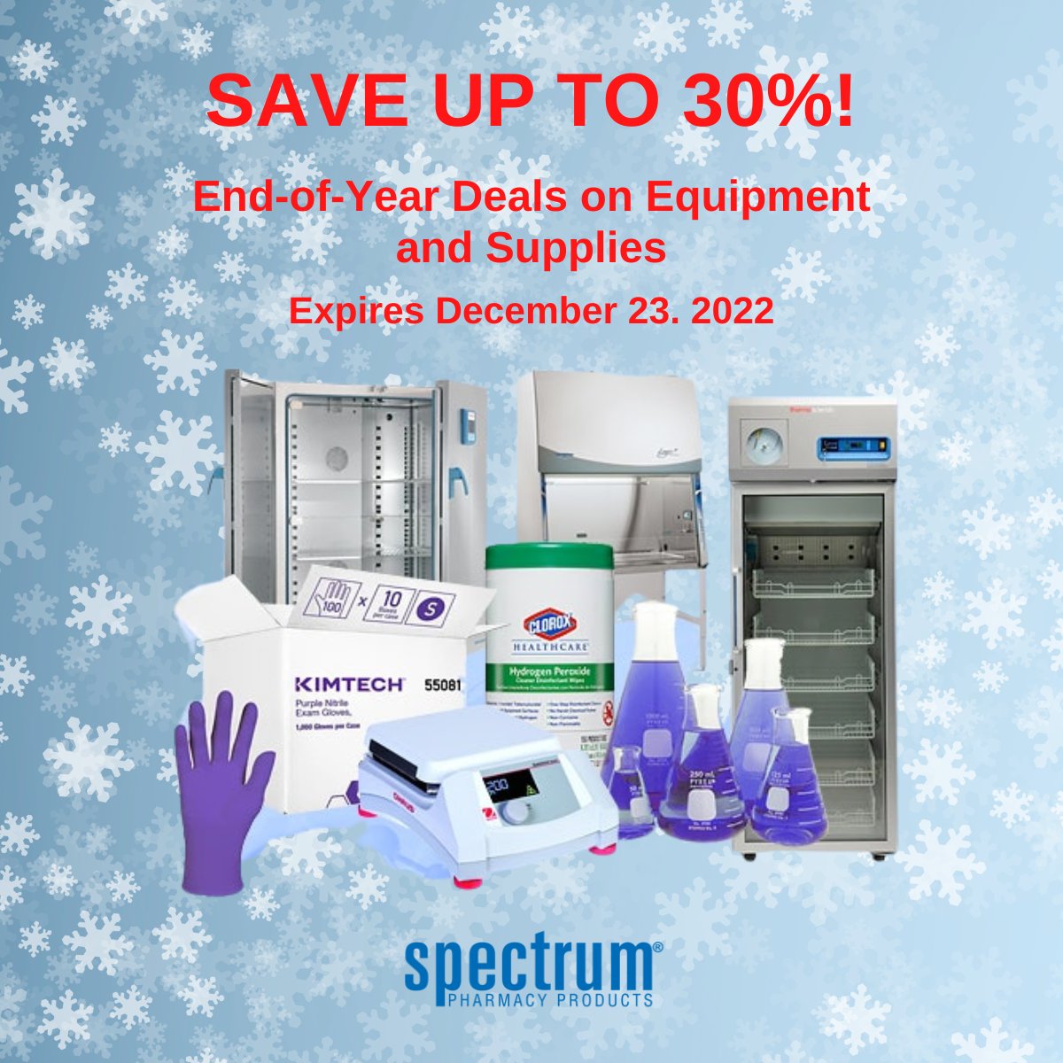 SpectrumRXProds's tweet photo. There's still time to take advantage of up to 30% off on supplies and equipment before the sale ends on December 23! Visit Spectrum Pharmacy Products for the complete promo! https://t.co/dQKuIVL863

#cyberweek #pharmacy #compounding #blackfriday #cybermonday https://t.co/ZHYnx0Rsiv