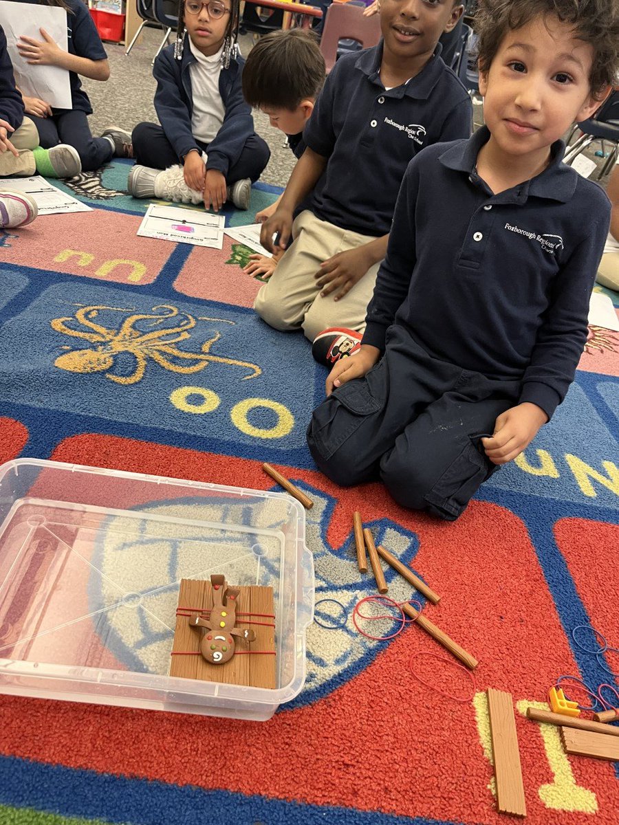 FoxboroughRCS's tweet photo. Plan..
Create..
Test!!
Can you make the gingerbread person cross the river without getting wet??
Kindergarten students in Mrs. Solivanโs class have many ideas! #STEMinKindergarten #Enter2Learn #Exit2Lead #EdThatAddsUp https://t.co/3Ny60VJod1