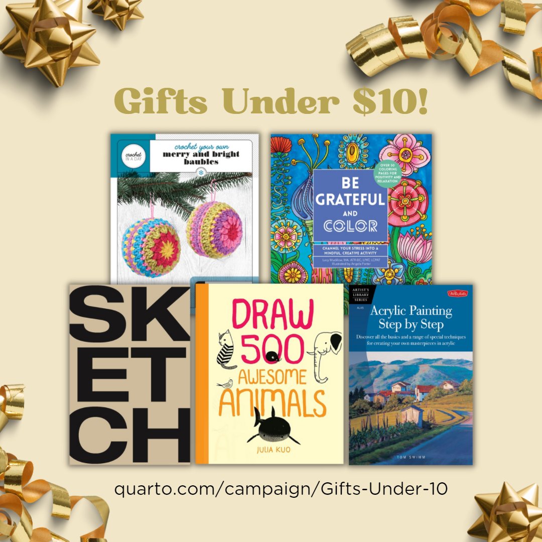 Don't break the bank this year on #holiday gifts! We have arts and crafts books and kits for the creative in your life - all under $10!

Plus, don't forget to save 30% off all titles at quarto.com through Dec. 15 with coupon code HOLIDAY.

quarto.com/campaign/Gifts…