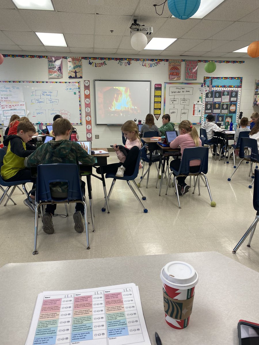 MsSnell2's tweet photo. The writing process is more fun by the fire! #LinesDoesItWrite @Lines220 @Lines_Principal https://t.co/JCIzUFGNMR