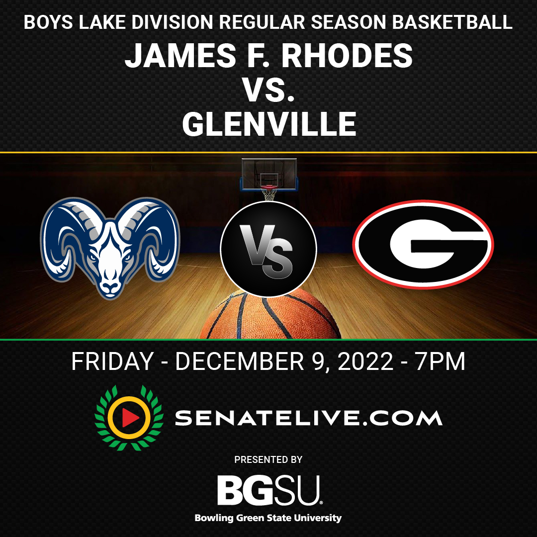 SenateLive's tweet image. Tune in to watch James F. Rhodes vs. Glennville boys basketball on senatelive.com FREE! - Tomorrow, Dec 9 @ 7:00 PM. Pre-game coverage starts at 6:45 PM #SenateLivedw @CLEMetroSchools @CLESenateSports @DistrictWON @bgsu