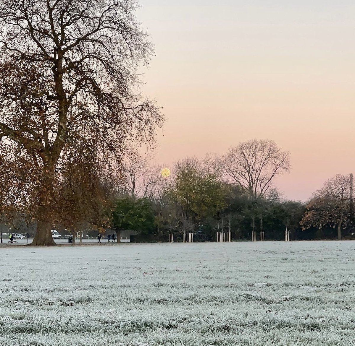 The moon out over Clapham Common this morning 🌕♥️

📸: hpsescapades, IG
