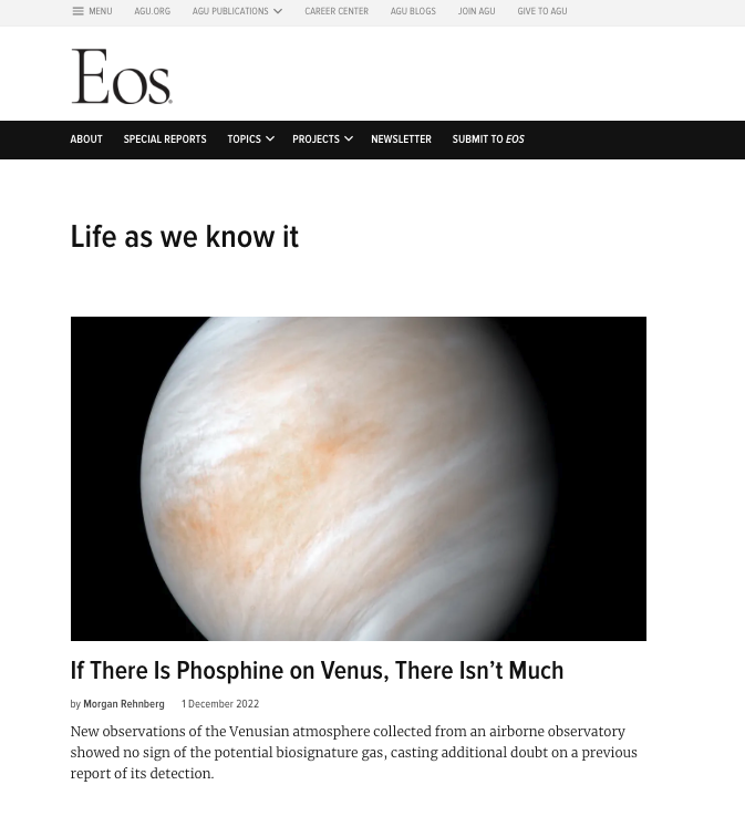AGU_Eos's tweet photo. Life is complicated...especially in space! Check out all our coverage on our 'Life as we know it' tag at Eos

https://t.co/cop7nEE19m https://t.co/UJmO64tkLc