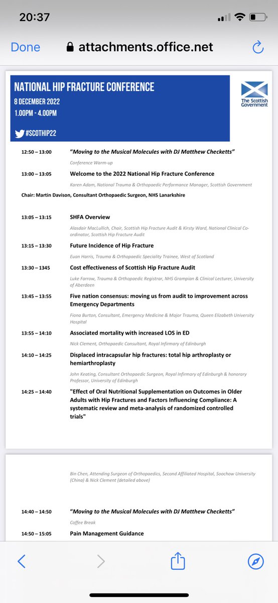 CatrionaBirrel7's tweet photo. Lots of food for thought today at the Scottish hip fracture conference , the data shows that hip fractures are only going to increase , we need to be ready #orthogeris #SCOTHIP22 #SHFA https://t.co/YlmedGw0tJ
