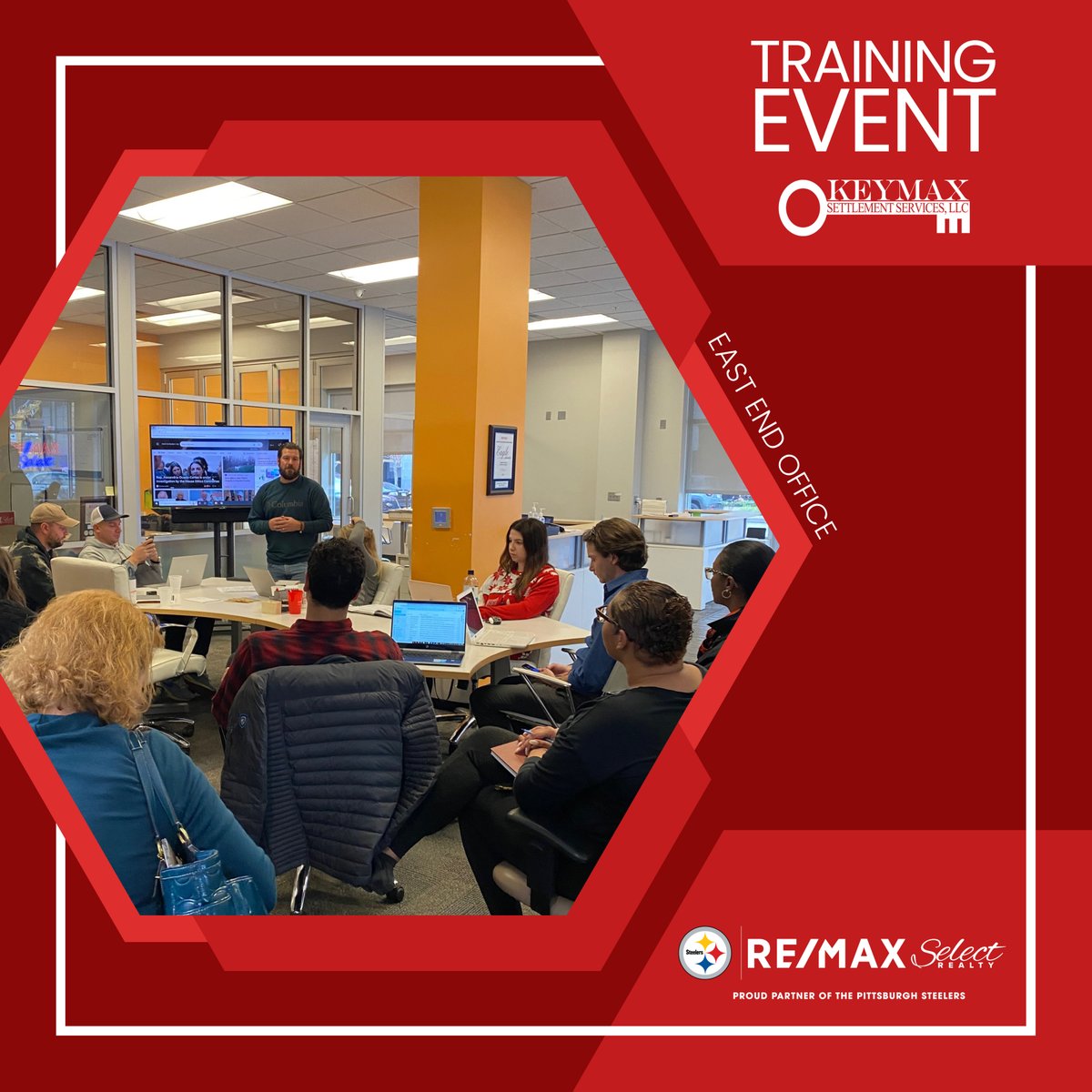 select__realty's tweet photo. Today, Sean Saunders from Keymax Settlement Services trained our Sales Associates in the East End Office on Keymax Live technology, an essential communication tool for agents and their clients. 📱💻 Thank you to Sean and our trainees who attended!

#REMAXSelectRealty #KEYMAX https://t.co/TEZahpDOrB