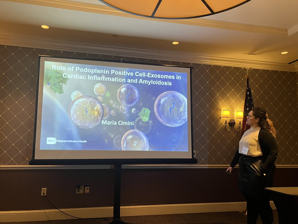 Great talk from Maria Cimini on podoplanin-positive exosomes in cardiac inflammation and amyloidosis! Impressive data