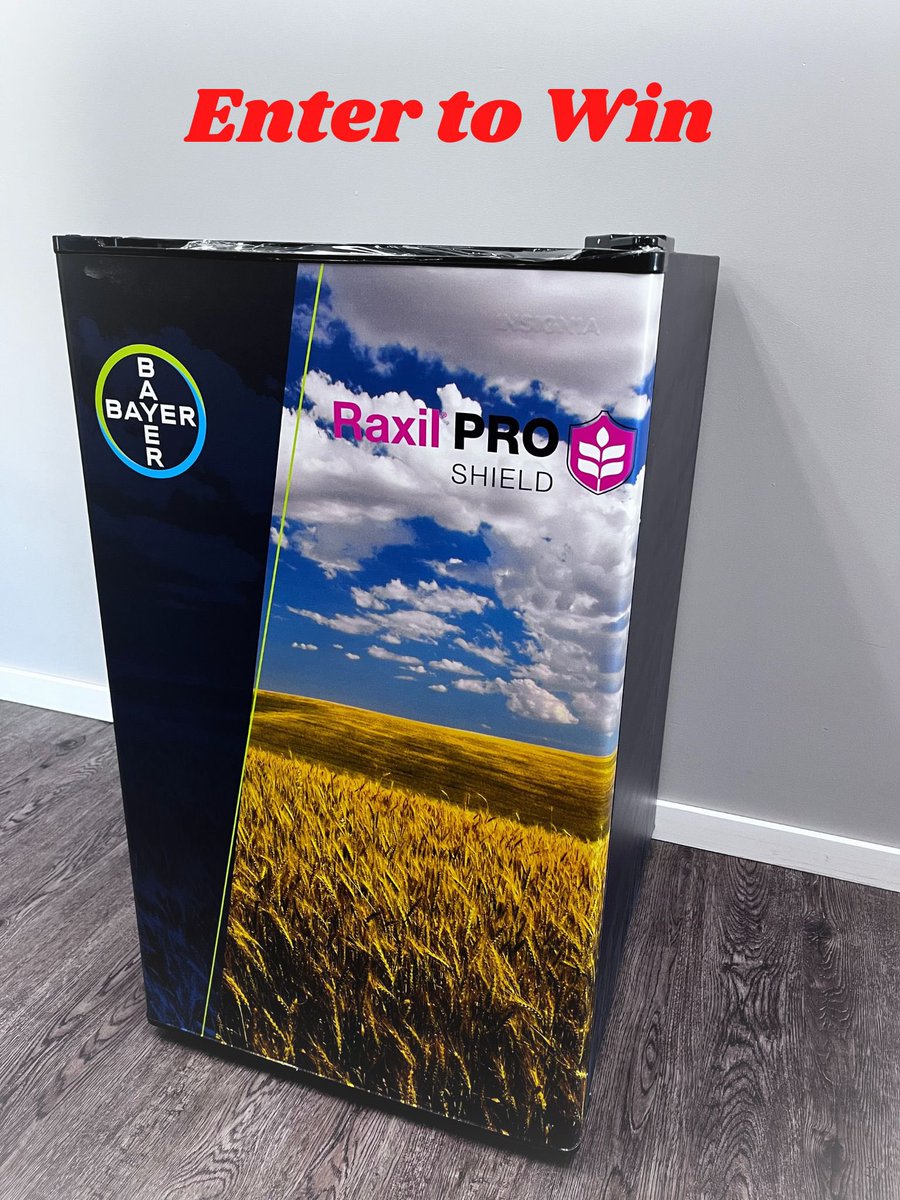 Want to win a Bayer mini fridge? 

For every 300 acres of seed treatment you get entered for a chance to win this Bayer wrapped mini fridge! 

Don’t miss out! Phone to book your seed treatment today! <a href="/Bayer4CropsCA/">Crop Science Canada</a>