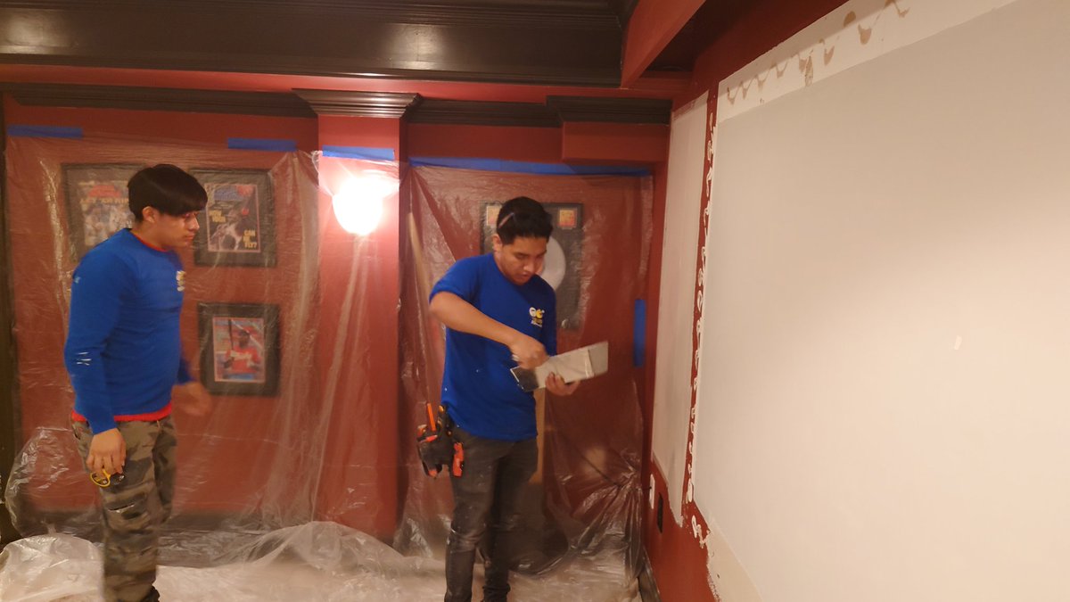 EricBickel5's tweet photo. paint &amp; drywall guys crushing it

may have a p1 party of my own and if so the producers def not invited https://t.co/X8PsnzxH6a