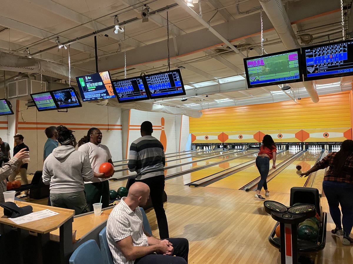 RMC_Inc's tweet photo. RMC’s Charleston Team took on the bowling lanes at The Alley last night.  Thank you to all the employees and family members who could make it out!

#LetTheGoodTimesRoll #teambuilding https://t.co/WHOGyLxW0G
