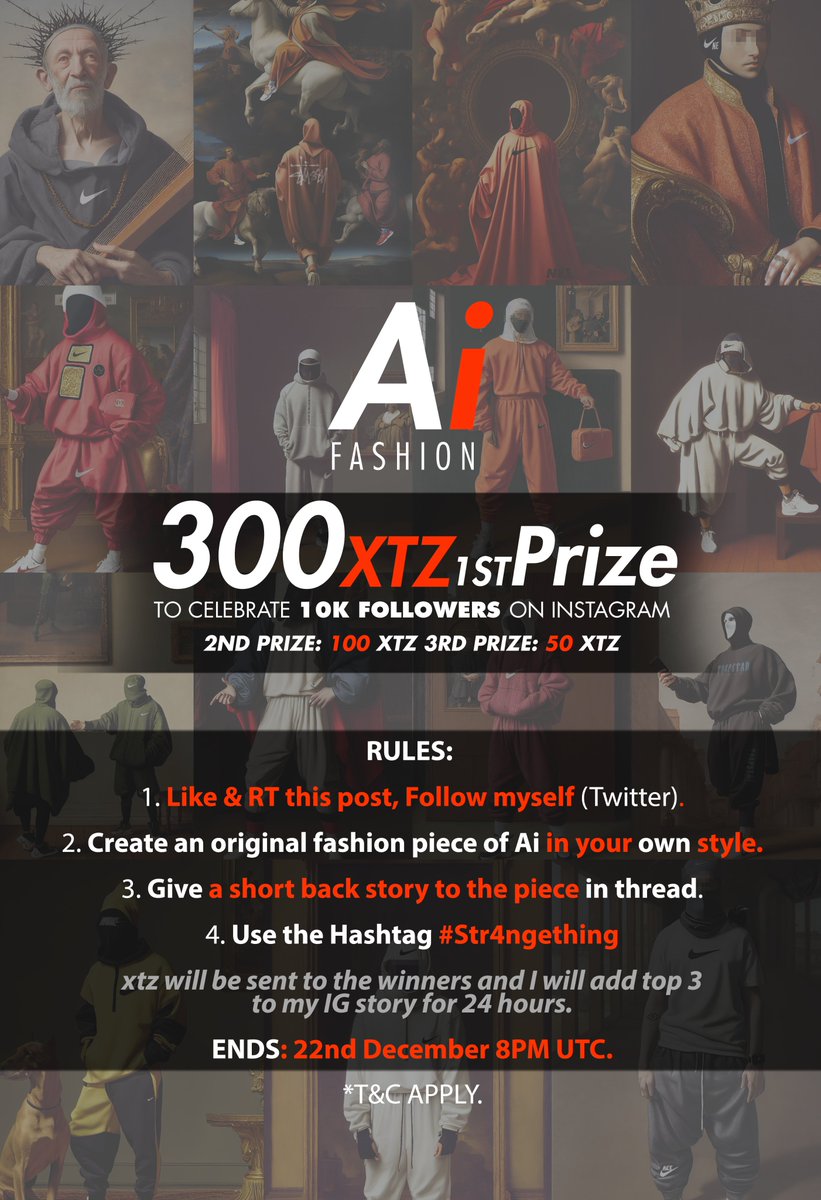 Str4ngeThing's tweet photo. 🏆✨COMPETITION ✨ 🏆

450 XTZ in prizes

I am so thankful for all the 🧡 web2/web3 has shown me since I started my journey.

During this bear market I understand it has been a hard time for many artists, so would like to add a bit of fun for the community to get involved in🧵⤵️ https://t.co/pEnAtOCGYz