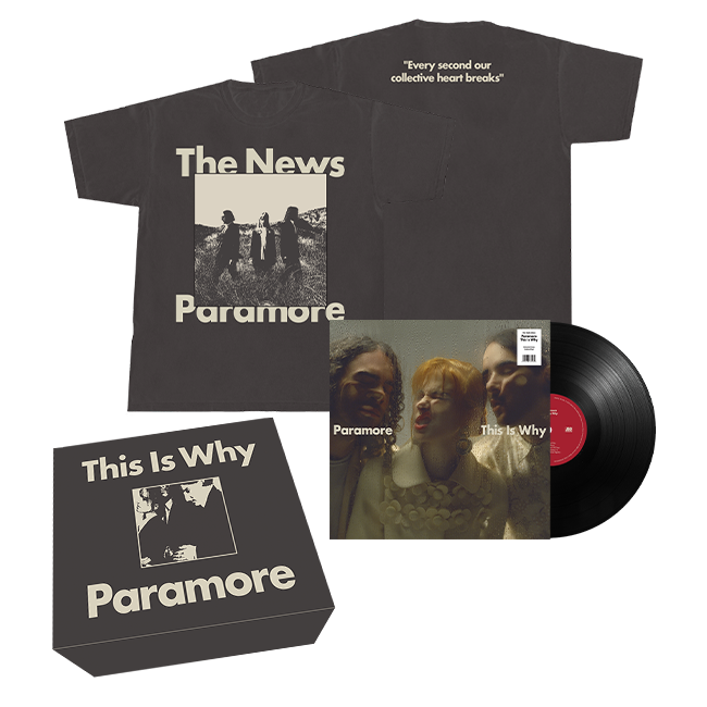 TheParamoreBand's tweet photo. "The News Boxset" available now on the webstore: https://t.co/IgsekylwHT. 30 minutes left until the song's premiere! https://t.co/bUxgZmGgtb