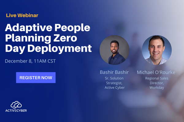 ActiveCyber1's tweet photo. Join Active Cyber’s Bashir Bashir and Workday’s Michael O’Rourke on today’s #webinar as they discuss key strategies for gaining speed and agility in your people planning as we head into the new year! https://t.co/zOhU5w6iw1 #peopleplanning #workforceplanning #workday https://t.co/TXd0gHMuQI
