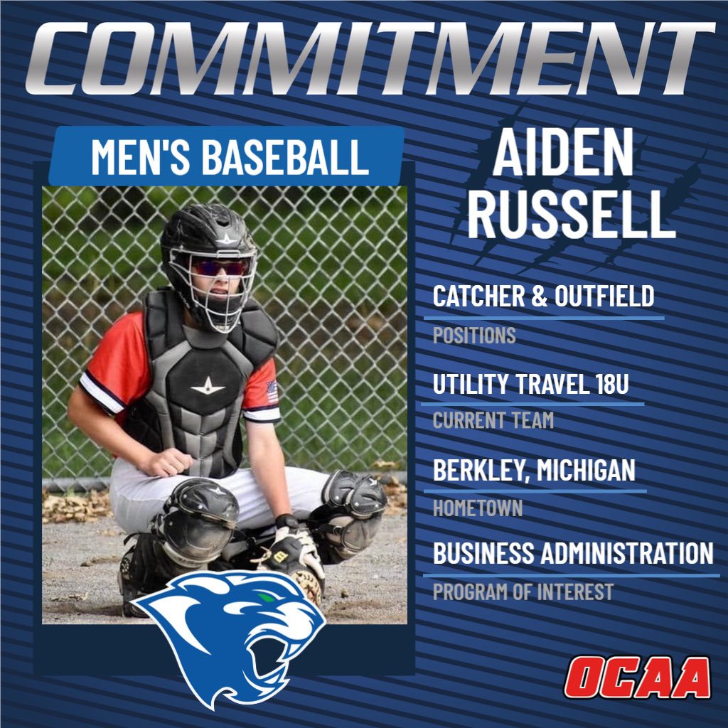 COMMITMENT ALERT! 🚨

Men’s baseball signs Utility Travel 18U catcher and outfielder, Aiden Russell, for the 2023-2024 season!⚾️

Welcome to the Cougars! 🐾
#cougarpride #ocaabaseball <a href="/TheOCAA/">Ontario Colleges Athletic Association</a> <a href="/CougarsBSBL/">Sault College Men’s Baseball</a>
