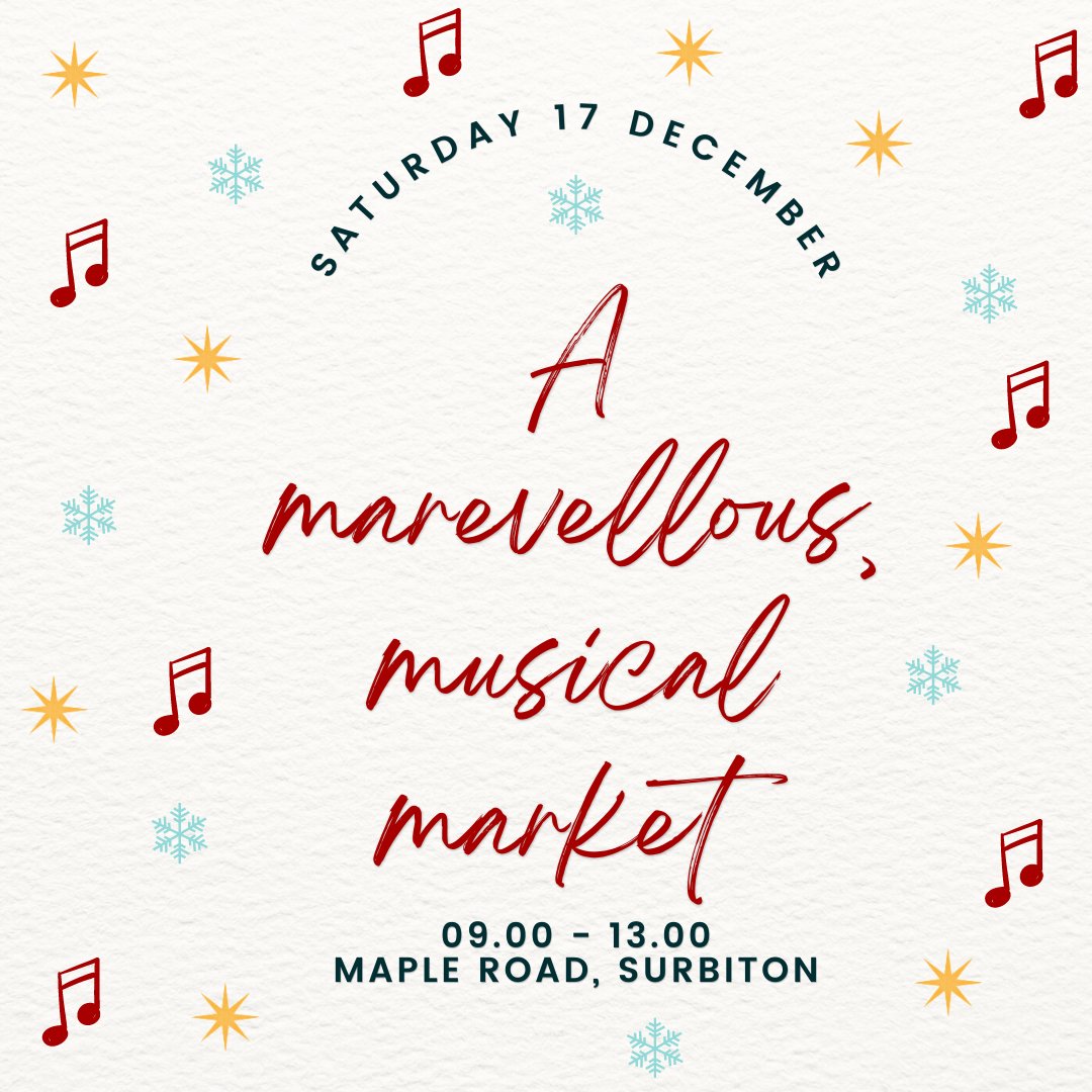 SurbitonFarmersMrkt (@surbitonfm) on Twitter photo We're back on Saturday 17 December for our last market of the year - and it's going to be a musical one! With local singer Agnes Jones, the People's Pop-up choir and <a href="/thamesconcerts/">Thames Concerts</a> at St Andrews's Church. So come along for some mulled wine, festive cheer and tasty treats. We're back on Saturday 17 December for our last market of the year - and it's going to be a musical one! With local singer Agnes Jones, the People's Pop-up choir and <a href="/thamesconcerts/">Thames Concerts</a> at St Andrews's Church. So come along for some mulled wine, festive cheer and tasty treats.