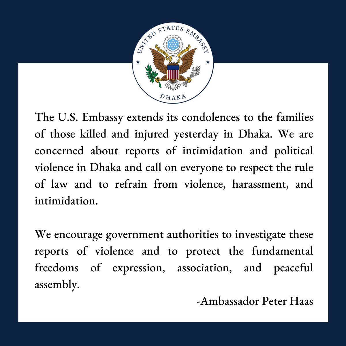 U.S. Embassy Dhaka on Twitter 
