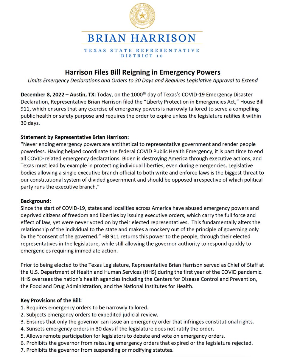 brianeharrison's tweet photo. More details: press release on #HB911. #txlege https://t.co/ljRIwqgf6G