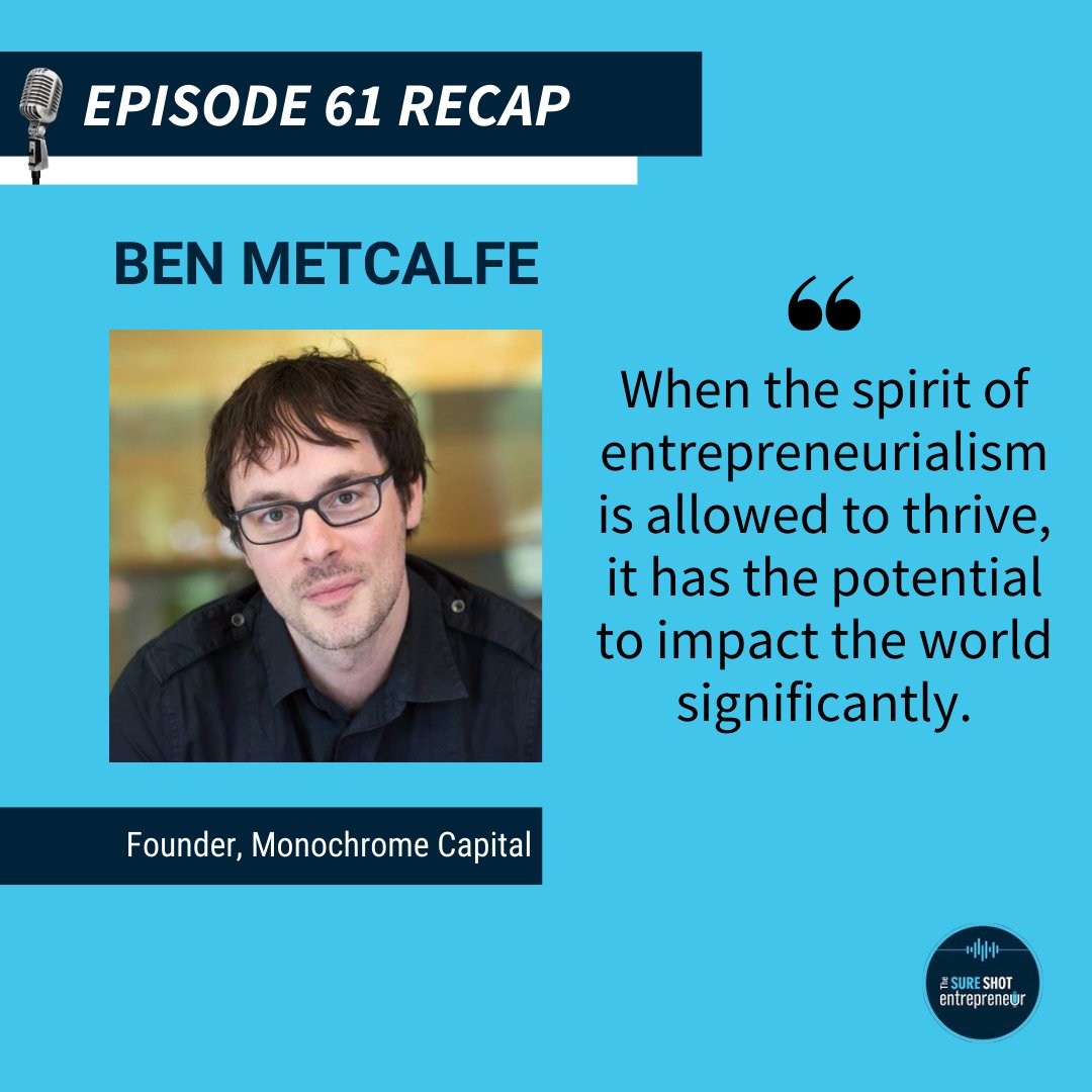 Founders are changing the world…it’s not cliché.⁠ When the spirit of entrepreneurialism is allowed to thrive, it has the potential to impact the world significantly.⁠

Nuggets of wisdom from <a href="/dotBen/">Ben Metcalfe</a>: podcast.sure.ventures/episodes/just-…

<a href="/monochrome_vc/">Monochrome Capital ◢◢</a> <a href="/GopiRangan/">Gopi Rangan</a>

#VentureCapital #Tech