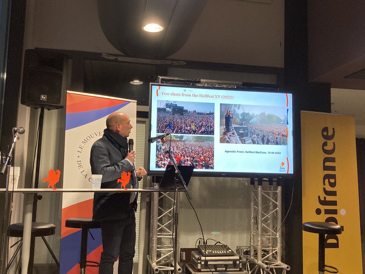 🎤 Masterclass de @JulienPettre directeur de recherche de l’équipe <a href="/virt_us/">VirtUs</a> chez <a href="/Inria/">Inria</a> « musique live et mouvements de foule lors du Hellfest » lors du Meetup de la #FrenchTouch <a href="/Bpifrance/">Bpifrance</a> @transmusical 🤟 <a href="/CrowdDNA_H2020/">CrowdDNA</a>