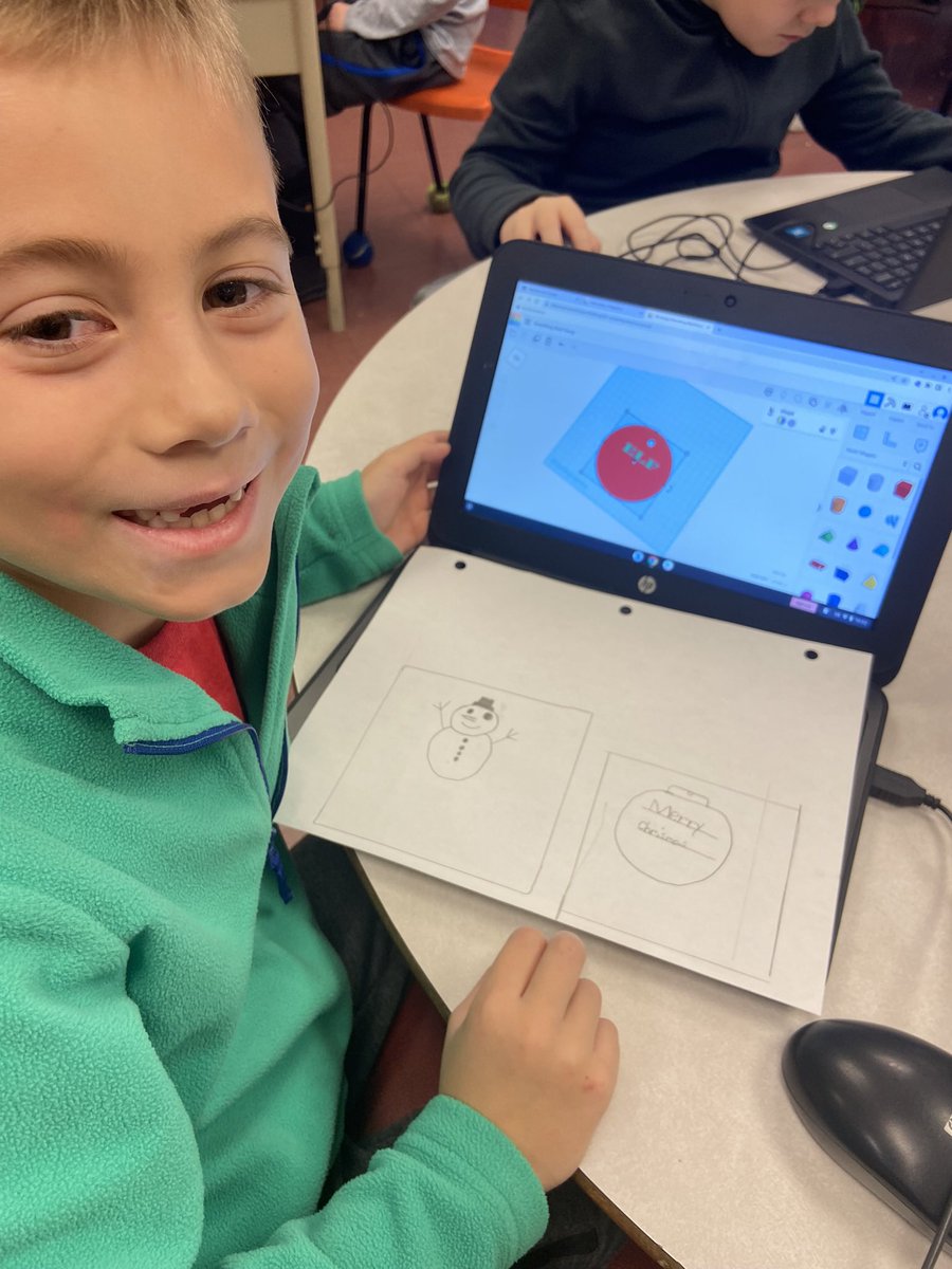 HDDawe's tweet image. Students were busy designing and creating their visions for the prefect tree ornament! #designprocess #designandcreate #makers #3Dprinting stay tuned for the final project! @beachycoveelem #tinkercad