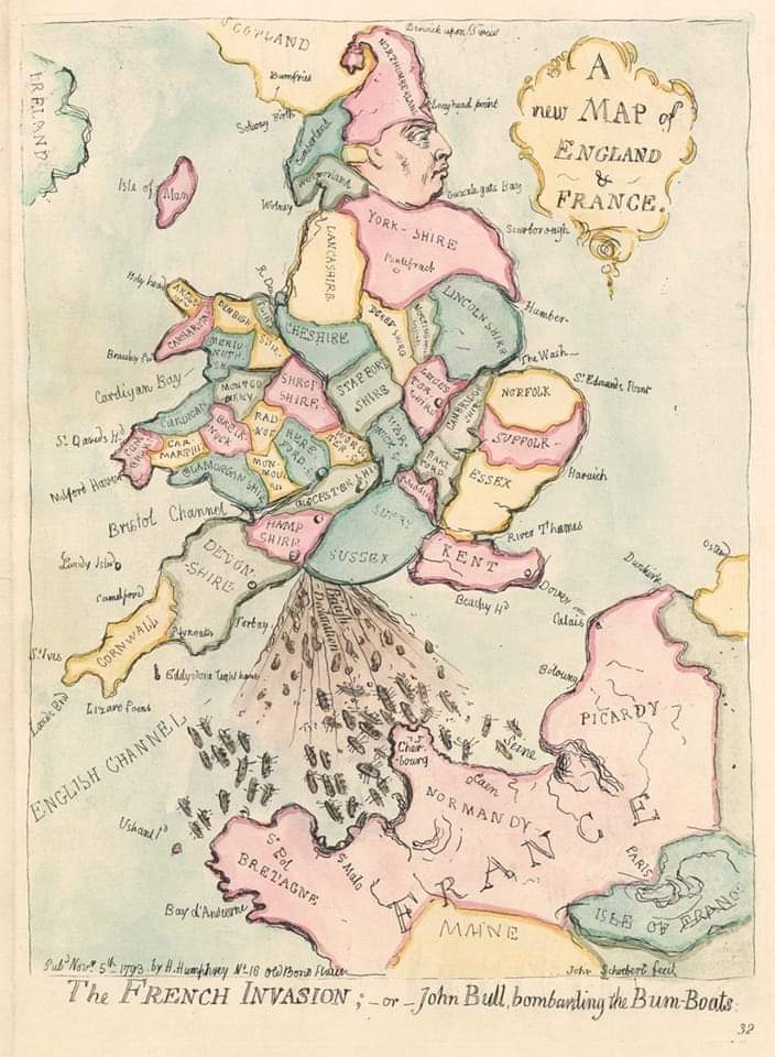 TerribleMaps's tweet photo. A new map of England and France

Created by James Gillray in 1793 https://t.co/a4bvtIH2uG
