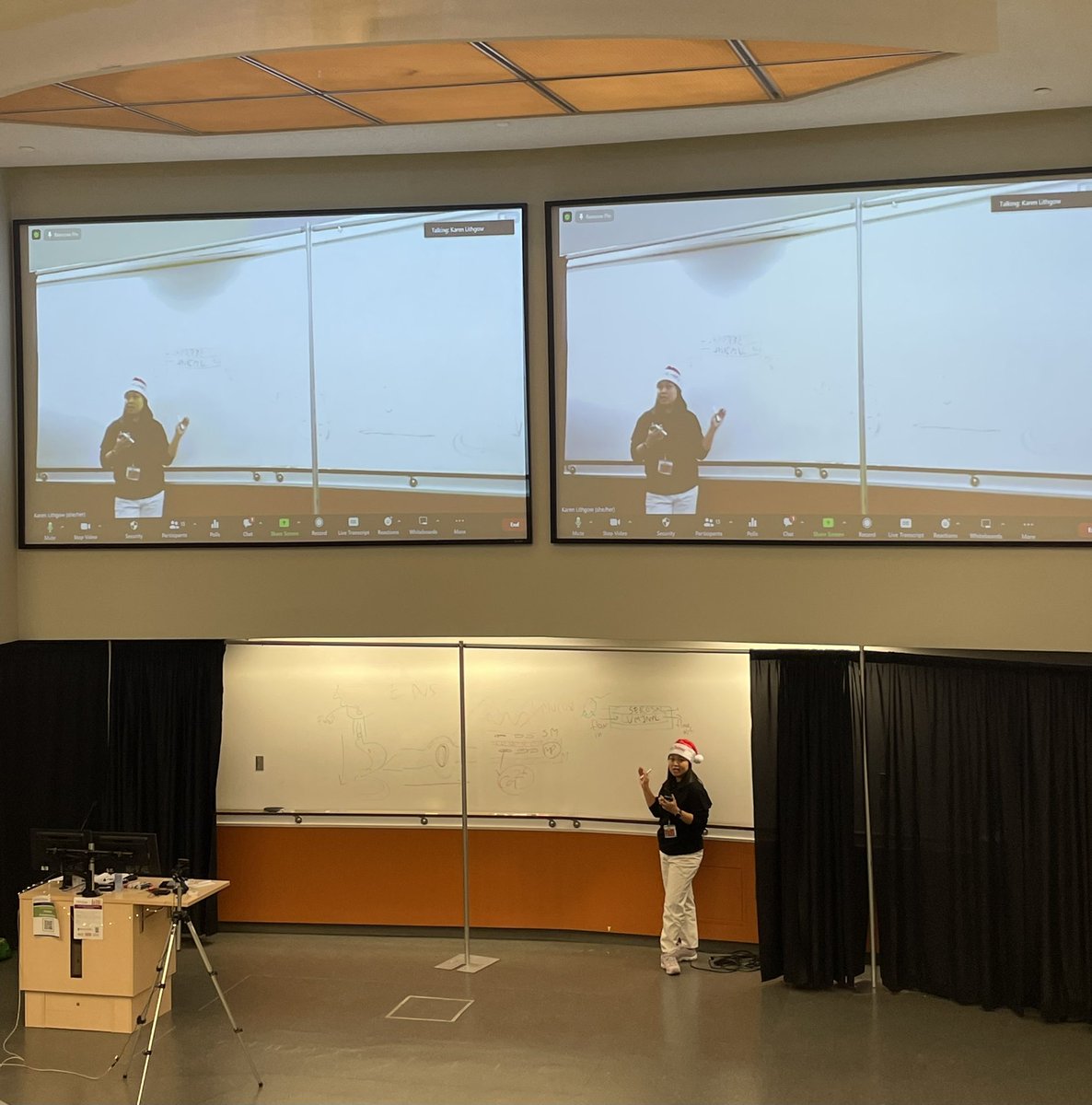 Hi everyone, the presentations are about to restart after a little break due to a fire alarm!