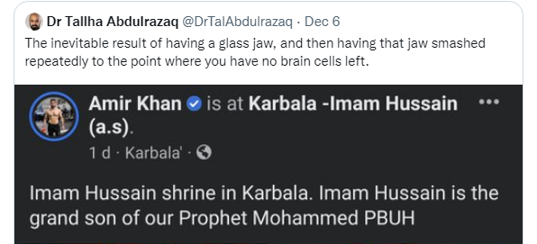 muslim_modest's tweet photo. These extremists will use abusive language towards Shias and then accuse Shias of being foulmouthed. Amir Khan said nothing that could have justified this guy's outrage. Just because you think it's a fake shrine doesn't mean we should stop visiting it too. https://t.co/TEyrSUcCVf
