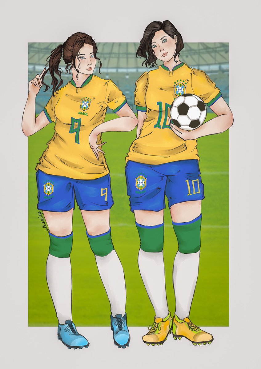 Claire e Jill passando pra dar sorte no jogo! ⚽️ #BrasilnaCopa #ResidentEvil