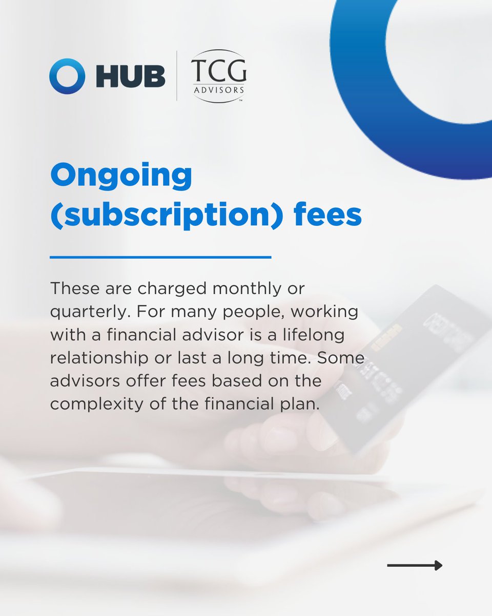 TrustedCapGroup's tweet image. Swipe through to learn about the different charging models that financial advisors will use.  

Visit tcg.li/3izisl3 to learn more about the financial advisors available to you here, at HUB TCG Advisors. 
.
.
.
#ReadyForTomorrow #finance #findanadvisor