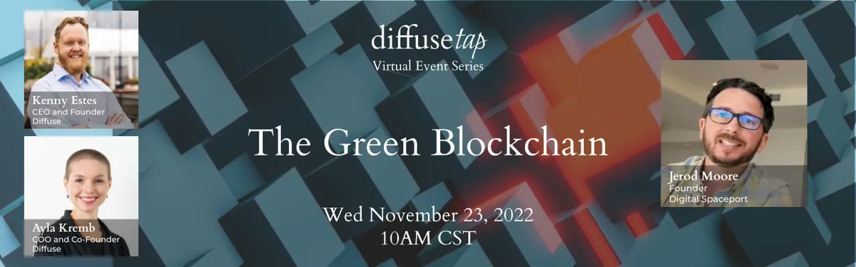 diffusefunds's tweet photo. ICYMI on #DiffuseTap, @gospaceport Founder Jerod Moore talked about green blockchain technology and how itβs evolving as the demand for sustainability in crypto grows, how it compares to $BTC and $ETH in terms of power consumption, and more.
RECAP: https://t.co/EW8zVZ76nE https://t.co/425B8dXUeE
