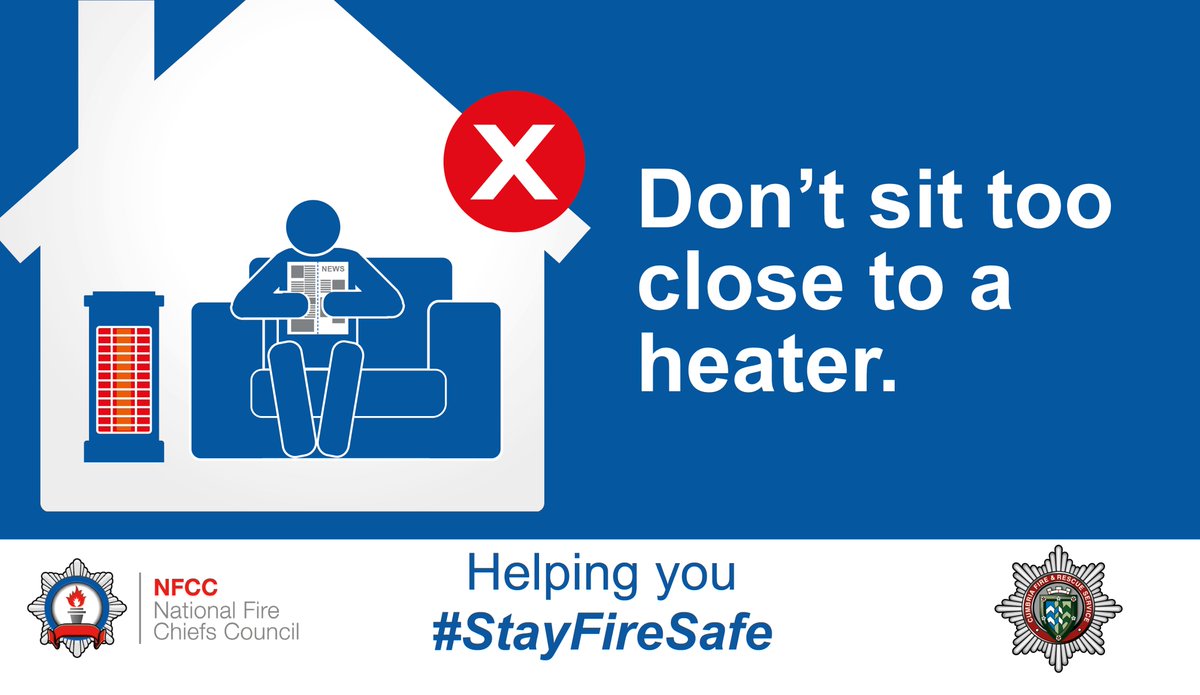 With temperatures dropping, we know people will be looking for alternative ways to heat their home. 

#StayFireSafe this winter:

✅ Before using a portable heater check it's in good working order. 
✅ Only use heaters designed for indoor use &amp; don't sit too close to them.

(1/3)