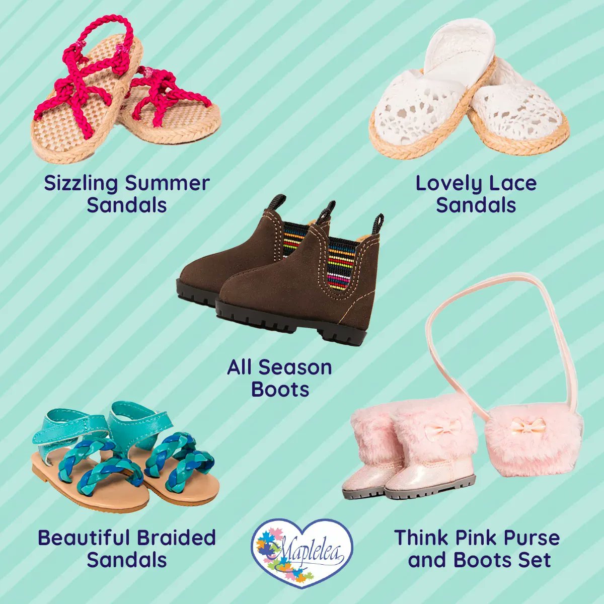Cool new kicks to step into 2023. 😎 Which pair is your favourite?

Shop our new doll footwear collection: maplelea.com/collections/fo….