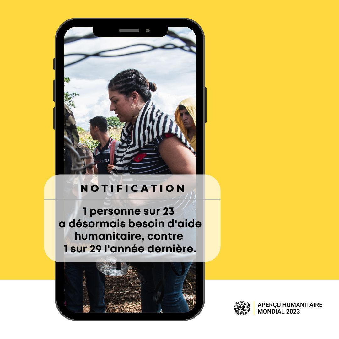 Il y a maintenant 8 milliards de personnes sur terre.

Un nombre record de 339 millions - soit plus de 4% d'entre elles - aura besoin d'aide humanitaire en 2023.

Les humanitaires poursuivront leur travail pour sauver des vies.
➡️ humanitarianaction.info #InvestInHumanity