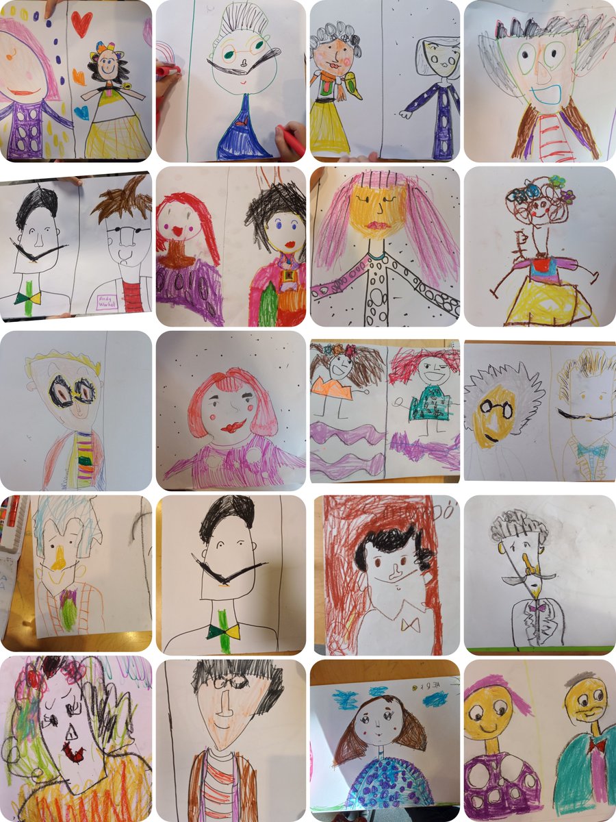 Okul öncesi ögrencilerimin ressam otoportreleri 🙌 <a href="/BahcesehirLara/">BK Antalya Lara Kampüsü</a>
