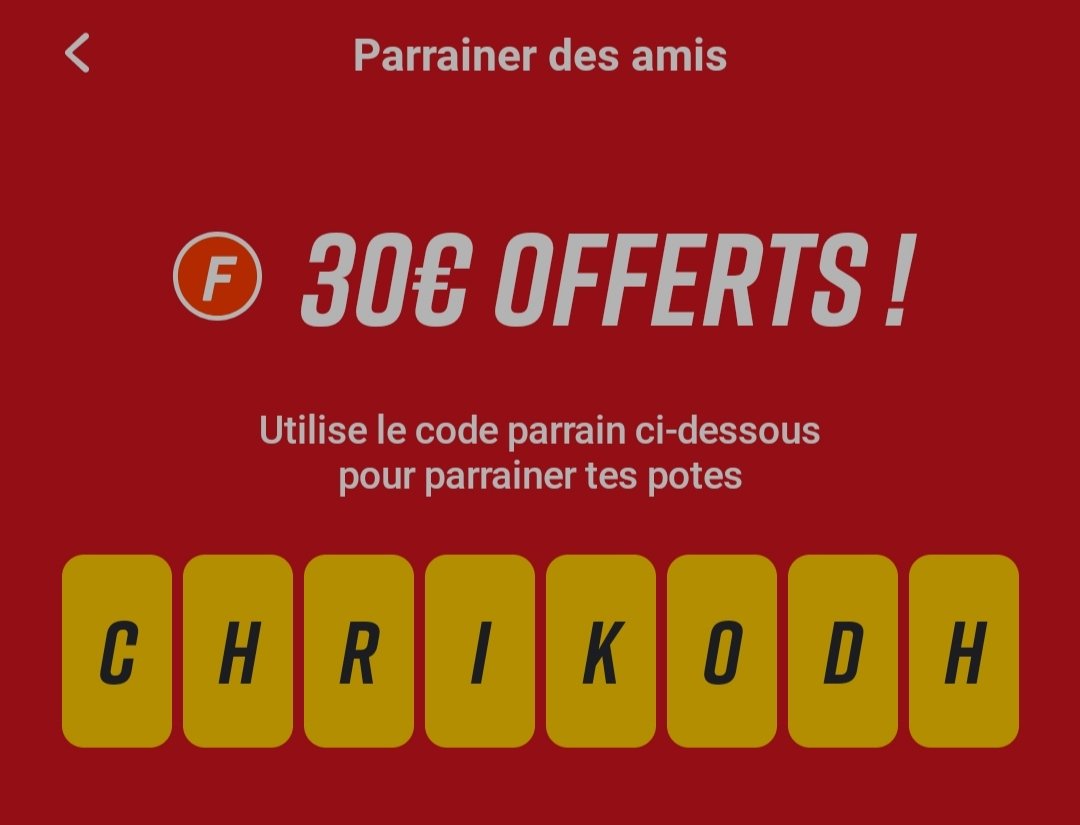ChrisC419T's tweet photo. 30€ offert à l'inscription sur #betclic en saisissant mon code dans la case #parrain, reste 4 places ! 1er arrivés = 1er servis.
#parrainnage #freebets #freebets #parier https://t.co/cJgTDKPrEE