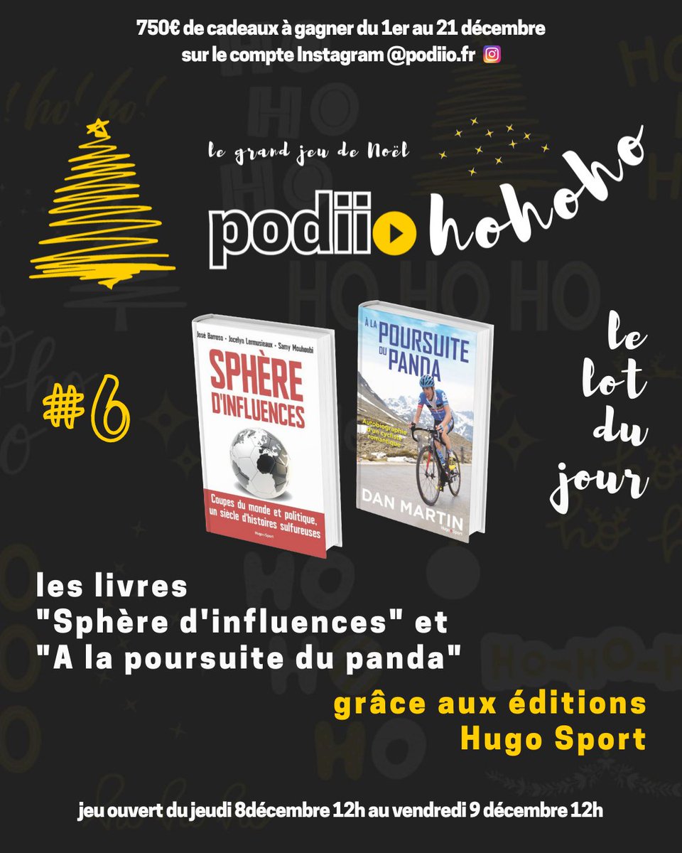 podiio_'s tweet image. A gagner sur notre compte Instagram avant vendredi 12h 🎁

Encore deux livres, cette fois autour du foot-business ⚽️ et pour les fans de vélo 🚴‍♂️

Par ici 👉 instagram.com/p/Cl55CSqrtu8/…

🎅 Tout au long du mois de décembre, 750€ de cadeaux à gagner avec Podiiohohoho : suivez-nous !