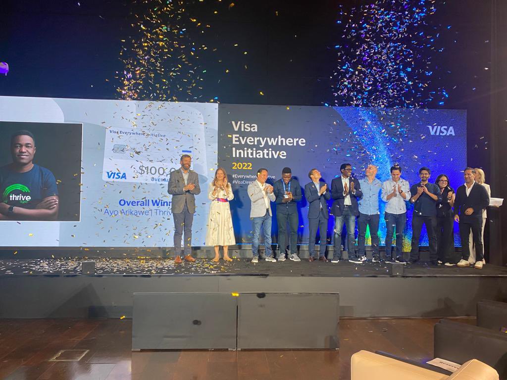 WE HAVE OUR WINNER! <a href="/thriveagric/">ThriveAgric</a> is the global winner of the #VisaEverywhereInitiative! Congratulations Ayo from all of us at Visa 👏🏻🥳🎊🎉