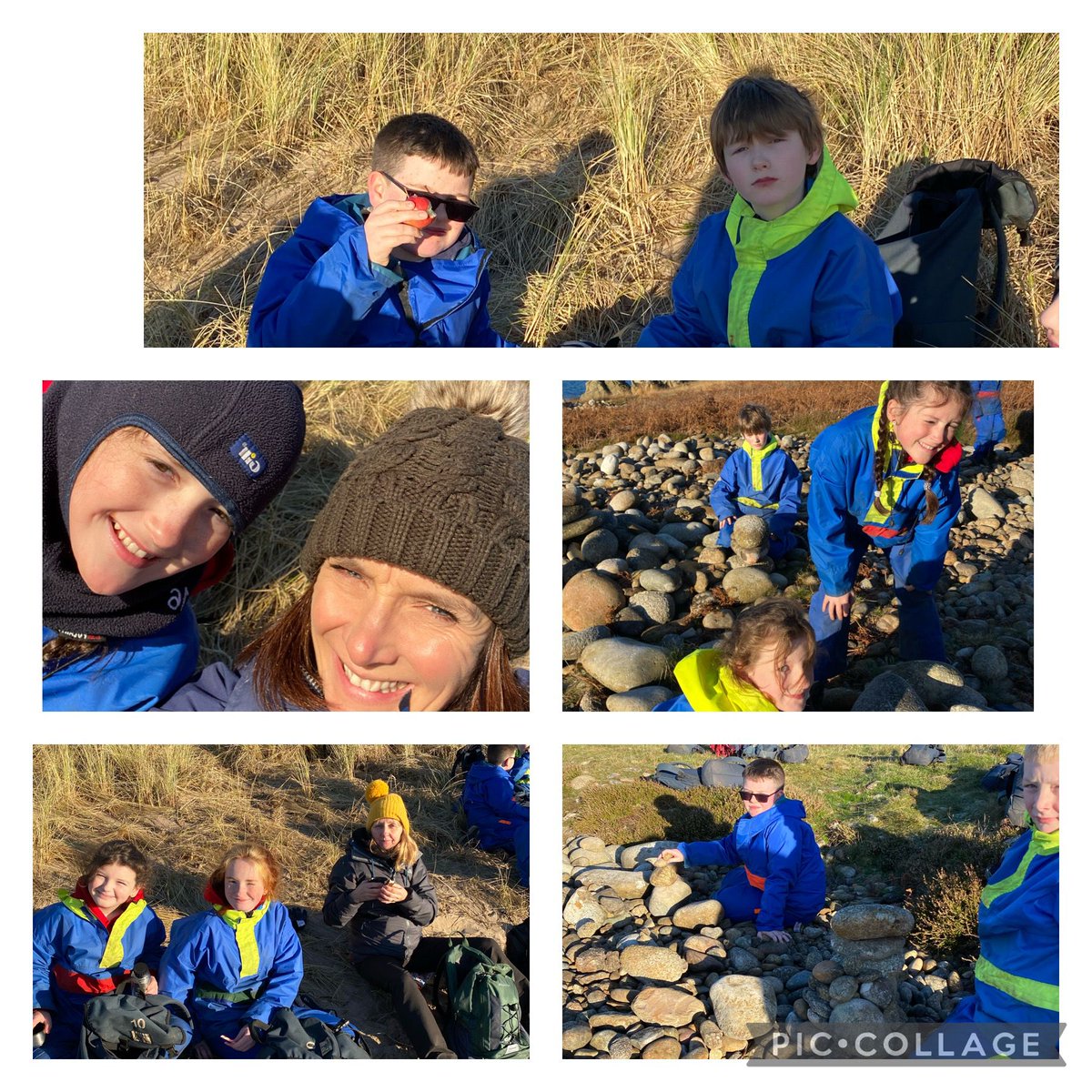 glencairn_ps's tweet photo. Blue Crew π΅ walked along the icy Blackwater Foot beach to the Kings Cave today. We checked out the fossilised dino foot print on the way. A beautiful βοΈ last day on Arran π #almosthometime #lastadventures https://t.co/Z1YsaKkNes