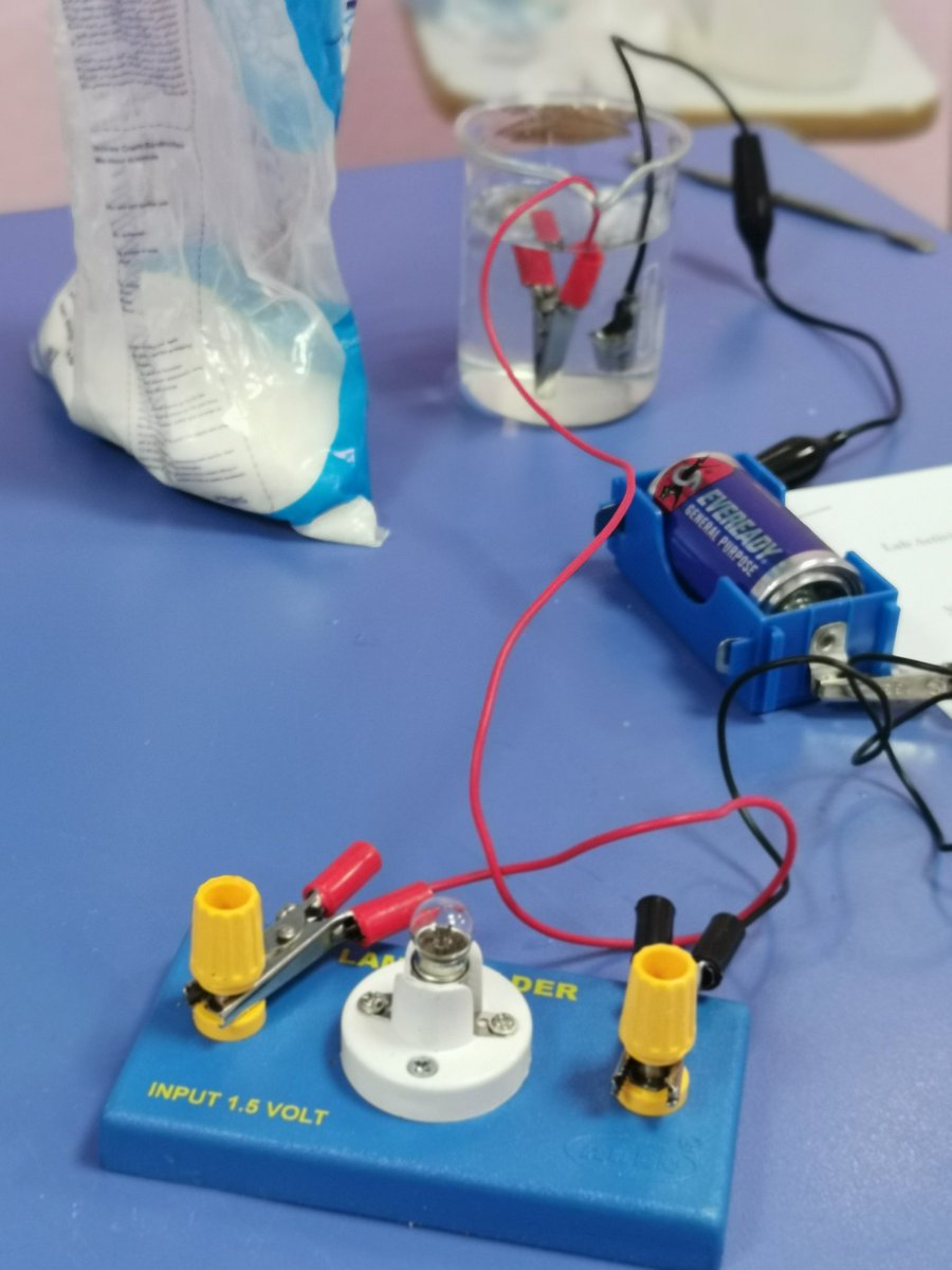 Electric conductivity is a common topic between Chemistey and Physics. In this lab session, learners  witnessed the different electrical conducticity of strong electrolyte, weak electrolyte, and non-electrolyte in aqueous solutions.