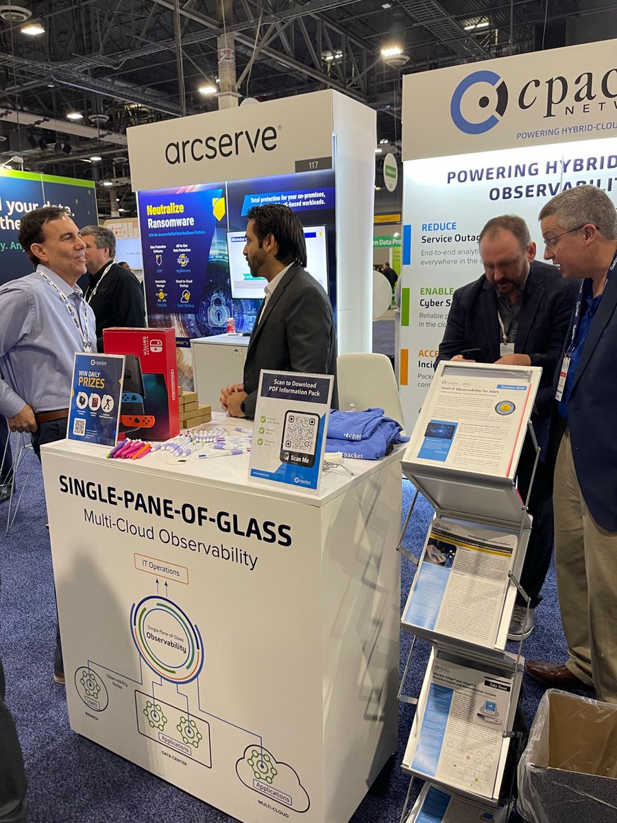 cPacket's tweet image. Day one at #Gartner #IOCS at #cPacket booth.