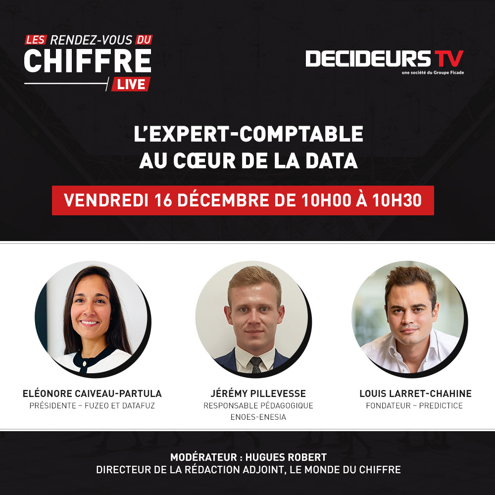 Le Monde du Chiffre (@mondeduchiffre) on Twitter photo 📢Inscrivez-vous au Live des Rendez-vous du Chiffre : une émission exceptionnelle à suivre en direct sur <a href="/mondeduchiffre/">Le Monde du Chiffre</a> et <a href="/DECIDEURSTV/">DECIDEURS TV</a> !📅Vend 16 déc. 10h-10h30 : l’expert-comptable au cœur de la data.👉S’inscrire : lnkd.in/etS-Zv43 📢Inscrivez-vous au Live des Rendez-vous du Chiffre : une émission exceptionnelle à suivre en direct sur <a href="/mondeduchiffre/">Le Monde du Chiffre</a> et <a href="/DECIDEURSTV/">DECIDEURS TV</a> !📅Vend 16 déc. 10h-10h30 : l’expert-comptable au cœur de la data.👉S’inscrire : lnkd.in/etS-Zv43