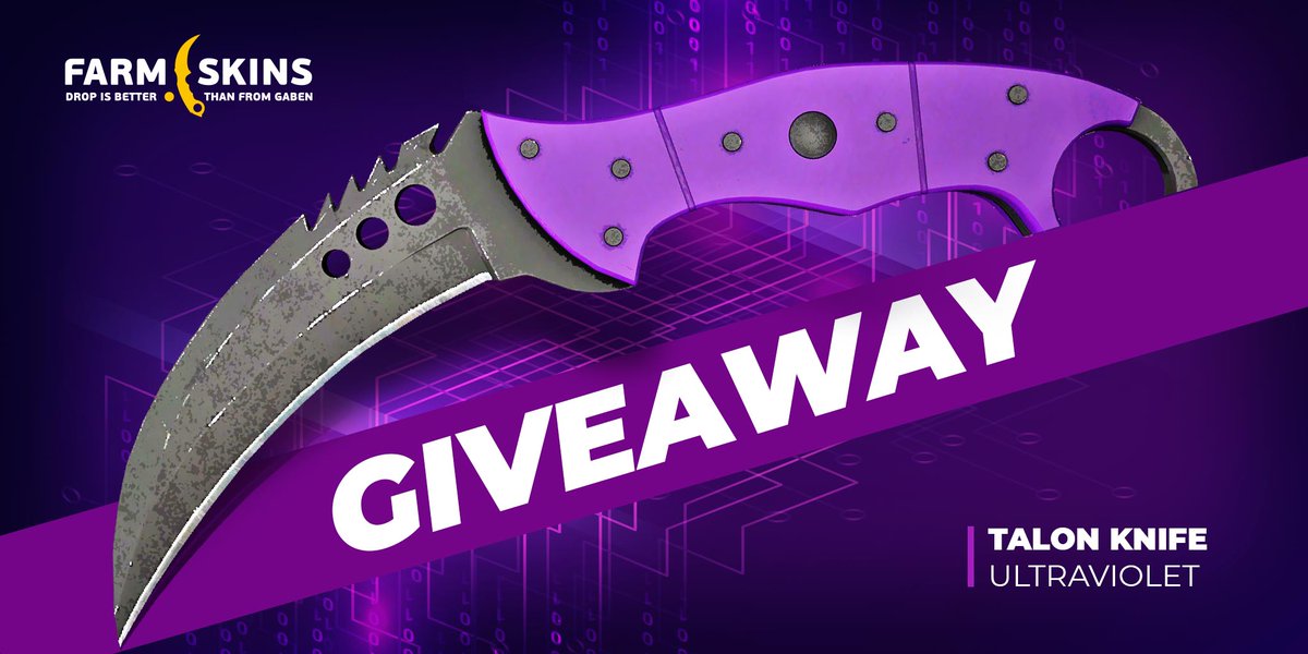 PG (@pg_csgo) on Twitter photo 🔥GIVEAWAY🔥
  Talon knife Ultraviolet FT 
  To participate:
📌Follow me on twitter
📌Tag 2 friends & Retweet
📌Use my code ''pgcs'' on 
farmskins.com/pay/promocode#… 🔥GIVEAWAY🔥
  Talon knife Ultraviolet FT 
  To participate:
📌Follow me on twitter
📌Tag 2 friends & Retweet
📌Use my code ''pgcs'' on 
farmskins.com/pay/promocode#…