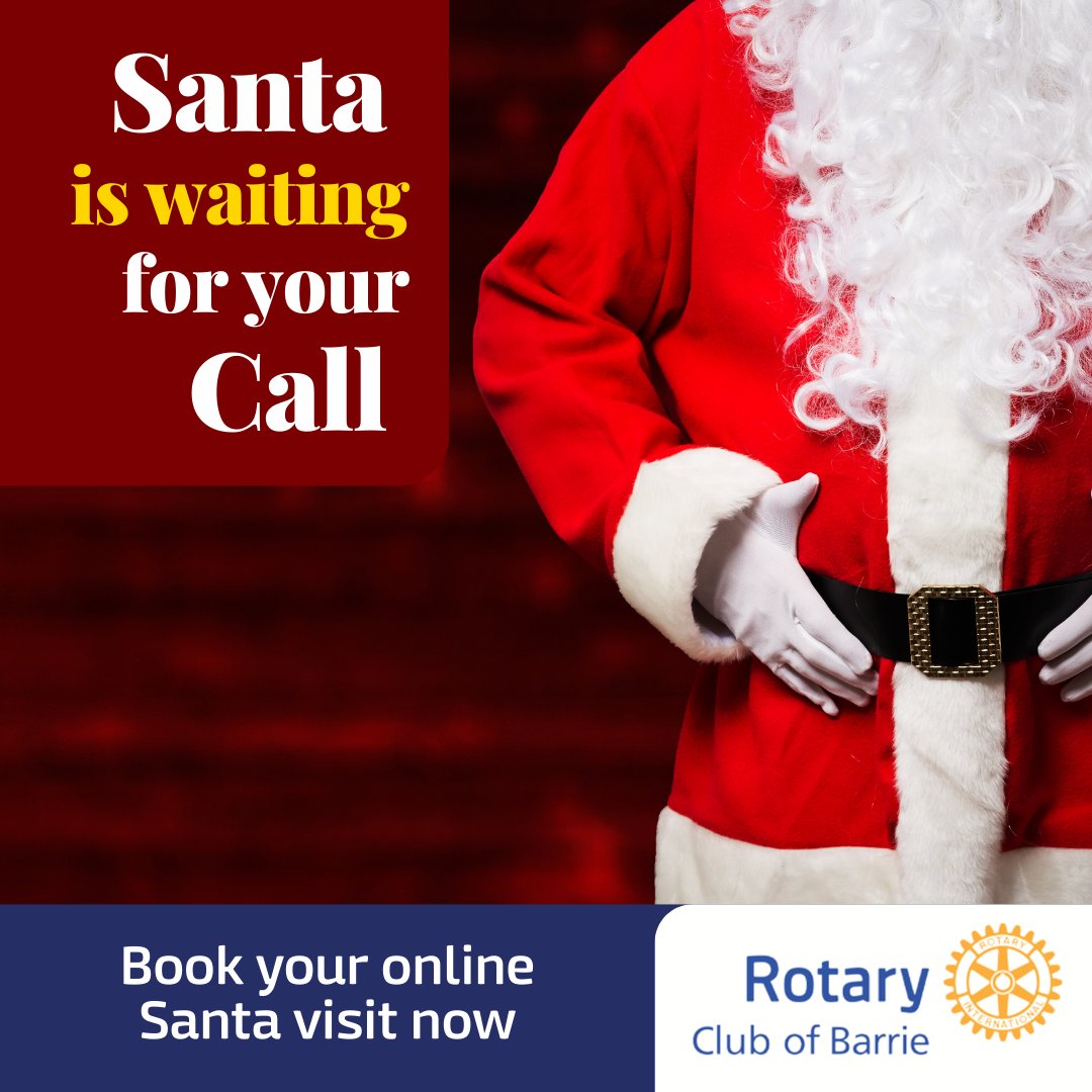 🎅Santa is waiting to talk to you and your family! 💌 🎁Now’s your chance to see Santa without having to wait in lineups at the mall!

Visit santavisitonline.ca to book your call now