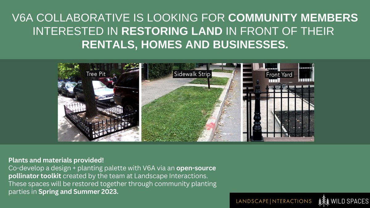 We’re looking forward to working with @V6A_coLab on the Brooklyn Pollinator Network 🐝 If you live in Brooklyn and want to turn your yard, tree pit, or sidewalk strip into native pollinator habitat, respond to the open call for participants here: tinyurl.com/ndf3dxrz