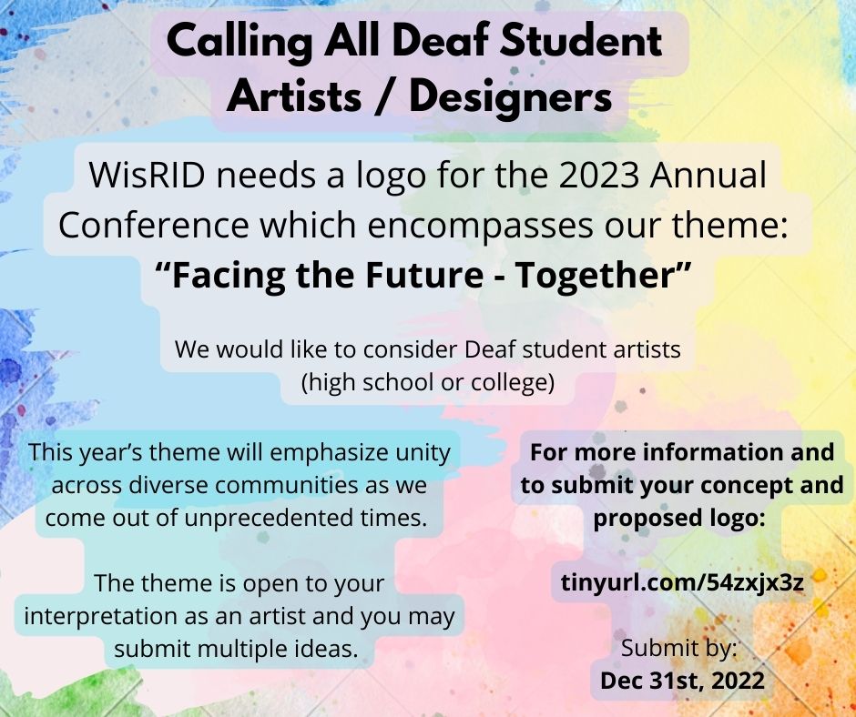 WisRID's tweet photo. Call for Deaf Artists - https://t.co/KQAW5WgUMv

A $100 Giftcard will be awarded to the chosen winner. https://t.co/cJYU319PJe