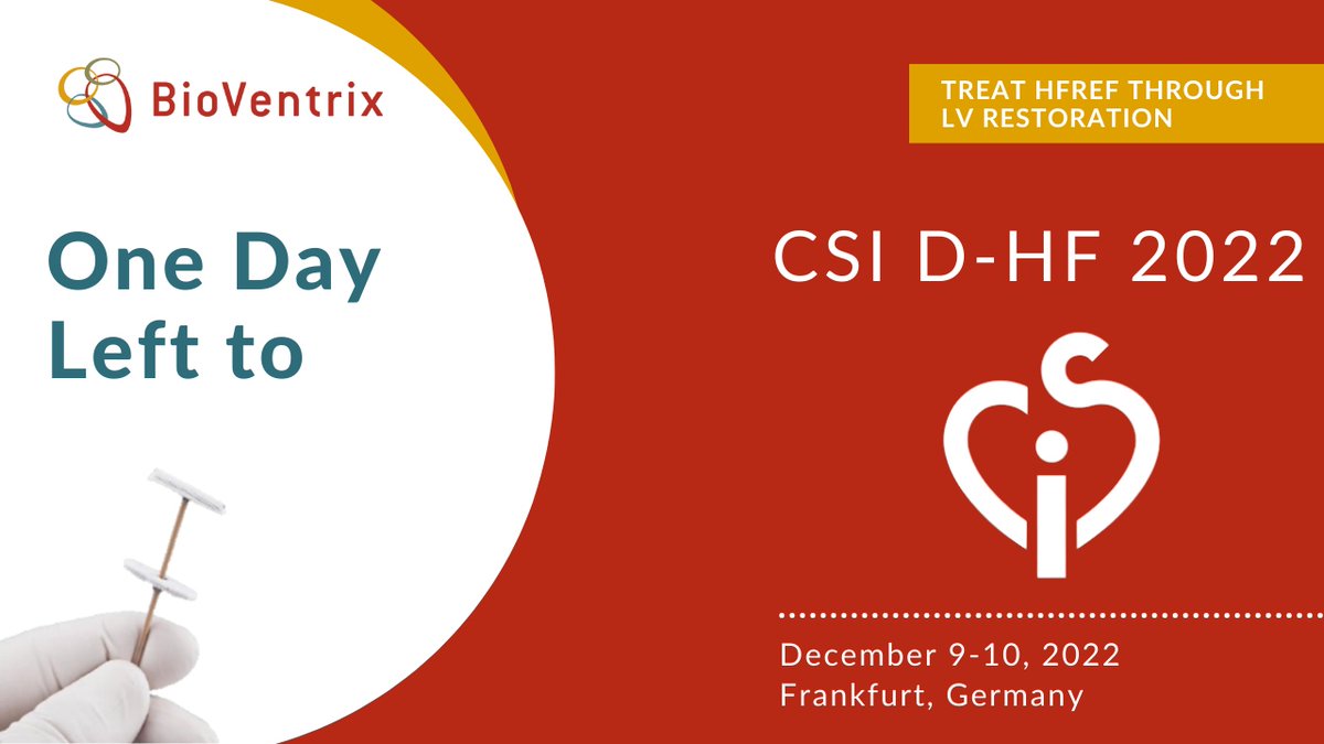 BioVentrix (@bioventrix) on Twitter photo There's only one day left until #CSIDHF2022. Don't miss our LV Restoration Panel, and see how how we can help treat HFrEF to Achieve Better Lives for Patients through LV Restoration.
#HeartFailure #StructuralHeart #LVreshape #ReviventTC #LIVETherapy
@CSICongress There's only one day left until #CSIDHF2022. Don't miss our LV Restoration Panel, and see how how we can help treat HFrEF to Achieve Better Lives for Patients through LV Restoration.
#HeartFailure #StructuralHeart #LVreshape #ReviventTC #LIVETherapy
@CSICongress