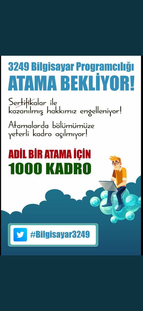 ates36yakar1's tweet photo. 3249 Bilgisayar programcilari olarak bilgisayar isletmeni, vhki,programci,tekniker kadrolarna talibiz bu kadrolar bizim hakkimz @meb gerekeni yapmali öğretmenlerimize bizlere müjdeli haberi vermeli. Öğretmenler okuluna bizler bilgisayar başına  #Bilgisayar3249
#HerBranşaAdilAtama https://t.co/QsBCuG3VYd