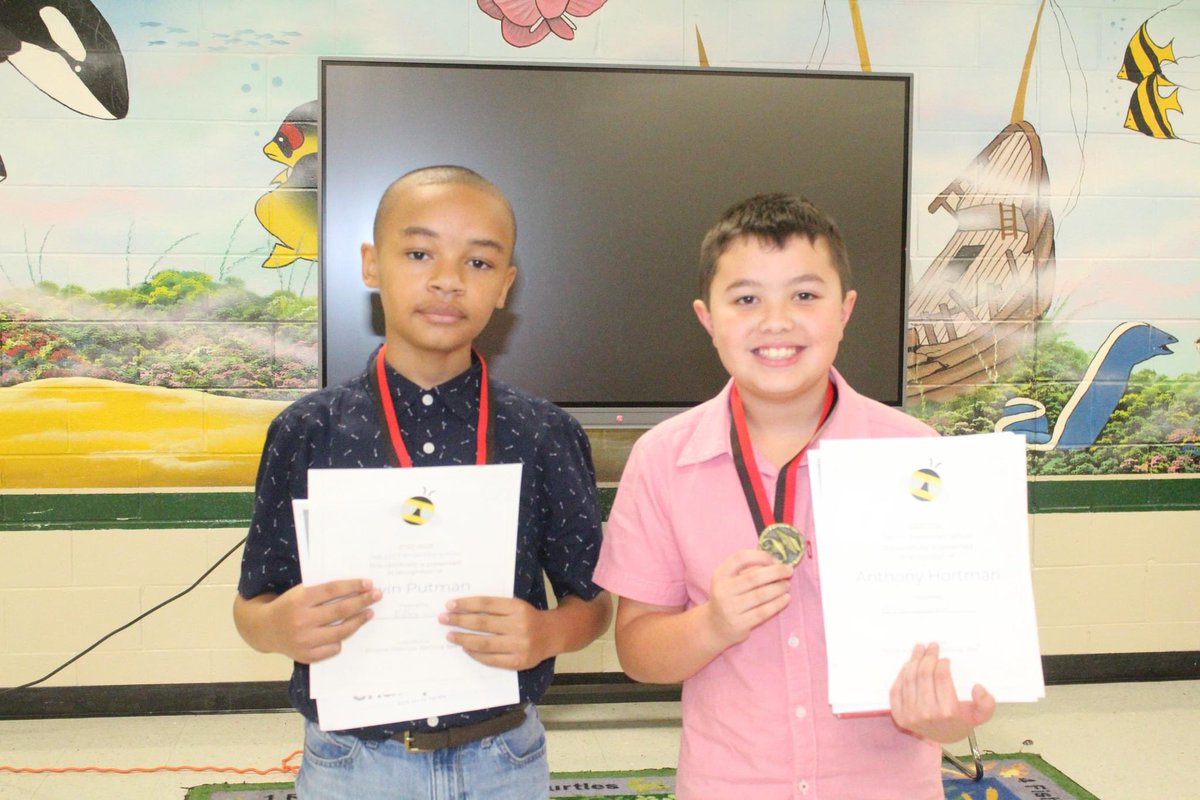 Super proud of all of the participants in our spelling, but I’m especially proud of these two. I taught the 1st place winner last year and am currently teaching the 2nd place winner this year! Way to go boys! #spelling🐝 <a href="/OHES_Covington/">Oak Hill Elementary</a> <a href="/DowdyOHES_MC/">Andrea Dowdy</a> <a href="/Mrs_Coach_Angel/">Tracy Angel</a>