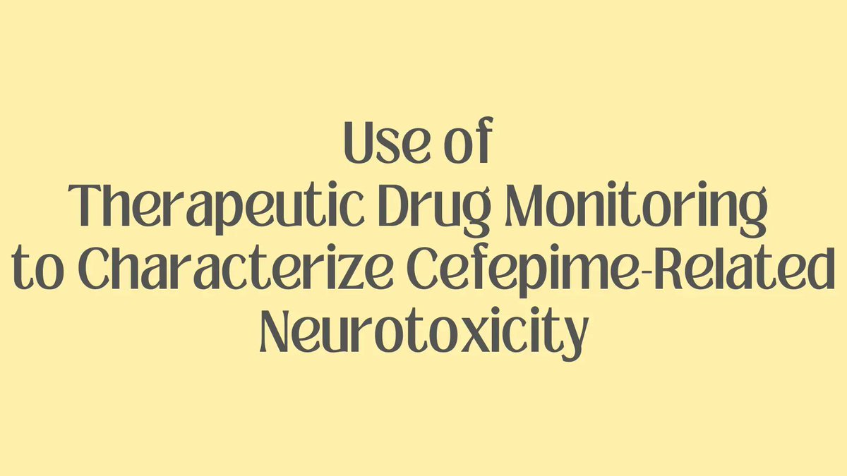 Pharmacotherapy (@pharmacojournal) on Twitter photo Dose optimization utilizing TDM early in cefepime treatment may minimize adverse effects and improve patient safety. buff.ly/3UZBuzq <a href="/Veena_PharmD/">Veena Venugopalan</a> <a href="/accpinfdprn/">ACCP INFD PRN</a> <a href="/ACCPNephro/">ACCPNephroPRN</a> Dose optimization utilizing TDM early in cefepime treatment may minimize adverse effects and improve patient safety. buff.ly/3UZBuzq <a href="/Veena_PharmD/">Veena Venugopalan</a> <a href="/accpinfdprn/">ACCP INFD PRN</a> <a href="/ACCPNephro/">ACCPNephroPRN</a>