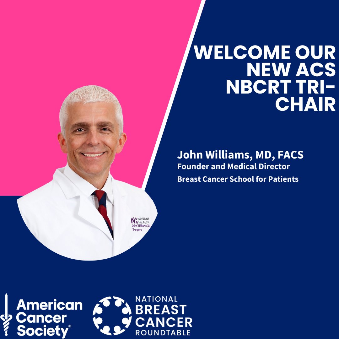 Please join us in a warm welcome of one of our ACS NBCRT Tri-Chairs, Dr. John Williams!

#breastcancerRT #americancancersociety #breastcancer #breastcancerawareness #PresidentsCancerPanel