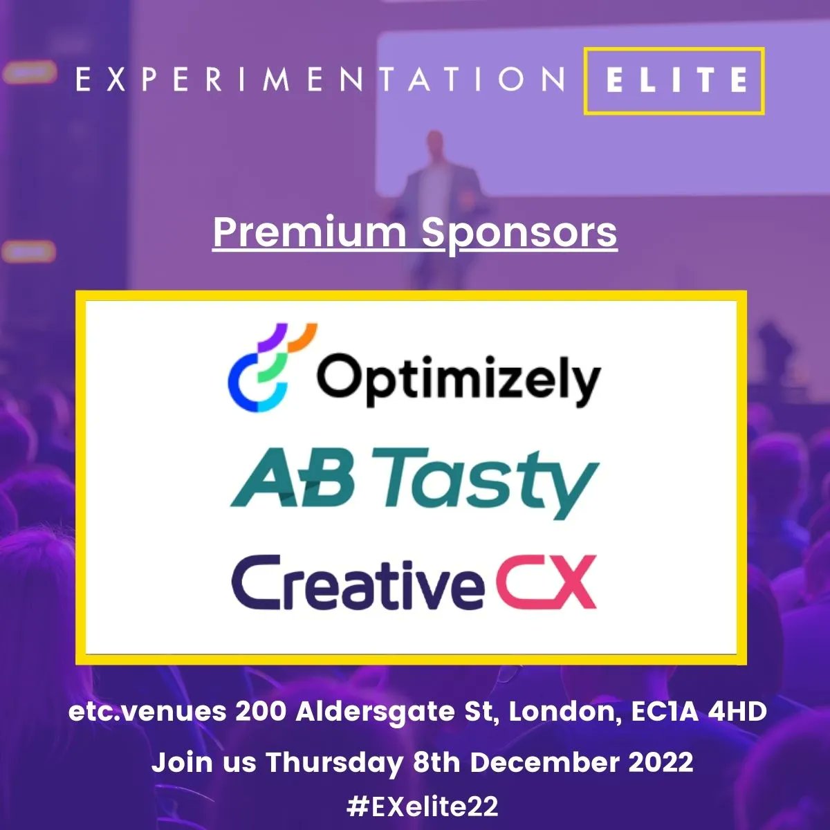 👏A big shout to to our awesome Premium Sponsors for being a part of #Exelite22 👏 <a href="/ABTasty/">AB Tasty</a> <a href="/optimizely/">Optimizely</a>  <a href="/creative_cx/">Creative CX</a> 

#ThankYou